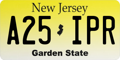 NJ license plate A25IPR