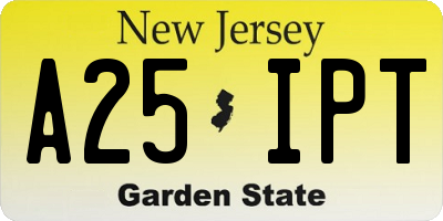 NJ license plate A25IPT