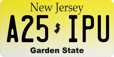 NJ license plate A25IPU