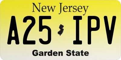 NJ license plate A25IPV