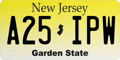 NJ license plate A25IPW