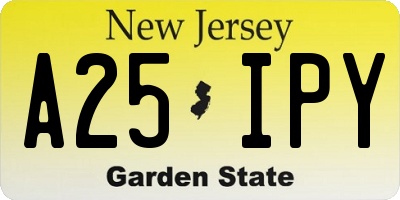 NJ license plate A25IPY