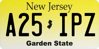 NJ license plate A25IPZ
