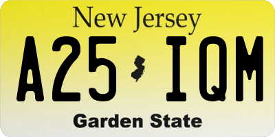 NJ license plate A25IQM