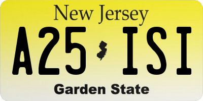 NJ license plate A25ISI