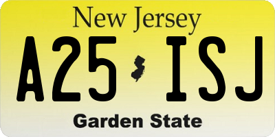 NJ license plate A25ISJ