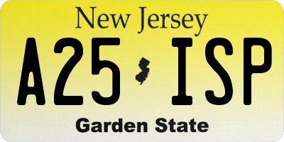NJ license plate A25ISP