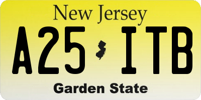 NJ license plate A25ITB