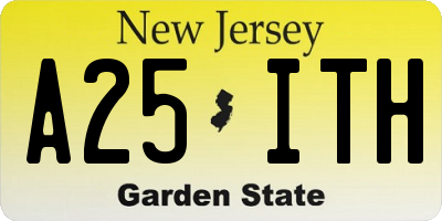 NJ license plate A25ITH