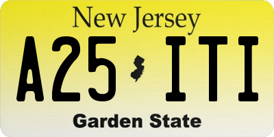 NJ license plate A25ITI