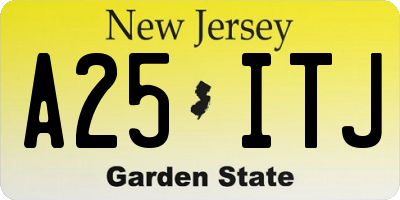 NJ license plate A25ITJ