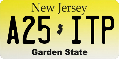 NJ license plate A25ITP