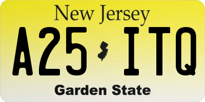 NJ license plate A25ITQ