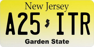 NJ license plate A25ITR