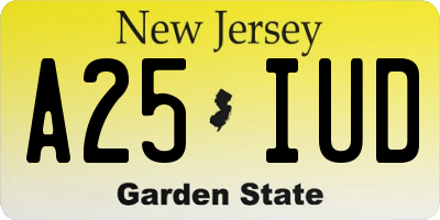 NJ license plate A25IUD
