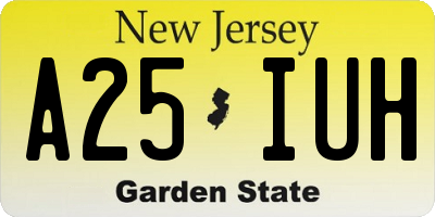 NJ license plate A25IUH
