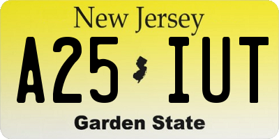 NJ license plate A25IUT