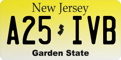 NJ license plate A25IVB