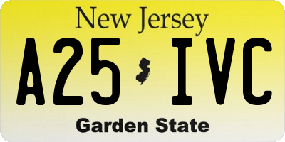 NJ license plate A25IVC