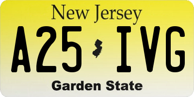 NJ license plate A25IVG
