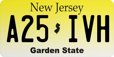 NJ license plate A25IVH