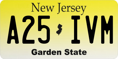 NJ license plate A25IVM