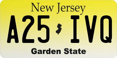 NJ license plate A25IVQ