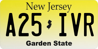 NJ license plate A25IVR