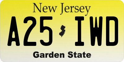 NJ license plate A25IWD