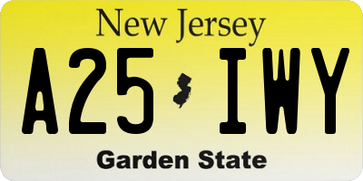 NJ license plate A25IWY