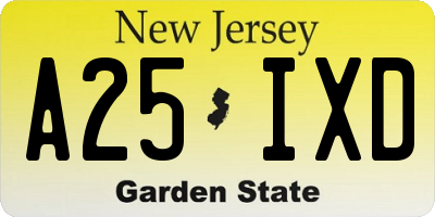 NJ license plate A25IXD
