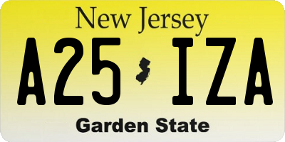 NJ license plate A25IZA