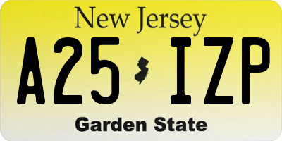 NJ license plate A25IZP
