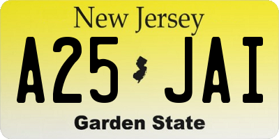 NJ license plate A25JAI