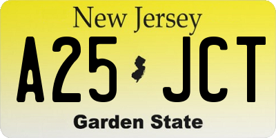 NJ license plate A25JCT