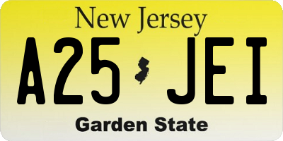 NJ license plate A25JEI