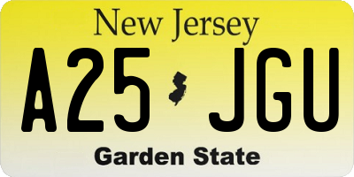 NJ license plate A25JGU