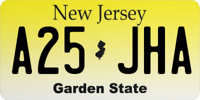 NJ license plate A25JHA