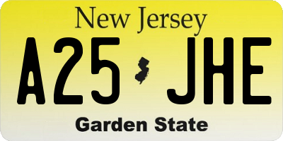 NJ license plate A25JHE