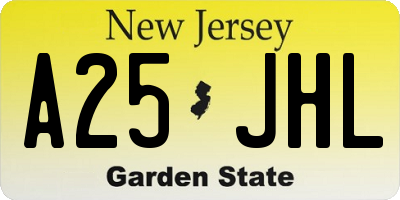 NJ license plate A25JHL