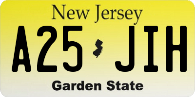 NJ license plate A25JIH