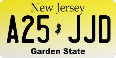NJ license plate A25JJD