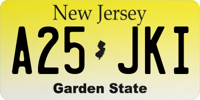 NJ license plate A25JKI