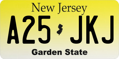NJ license plate A25JKJ