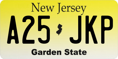 NJ license plate A25JKP