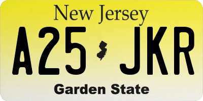 NJ license plate A25JKR