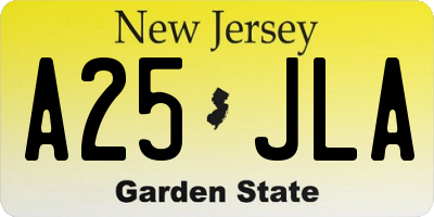 NJ license plate A25JLA
