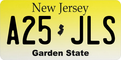 NJ license plate A25JLS