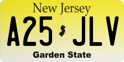 NJ license plate A25JLV
