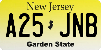 NJ license plate A25JNB